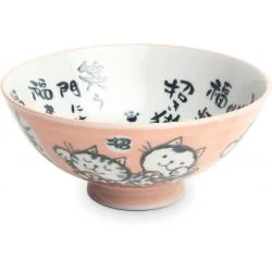 Lucky Cats Bowl Pink 14x6,5cm