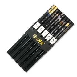 THS Chopsticks Set 5 Pairs Black Wood