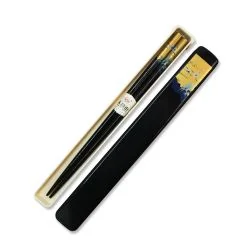 THS Chopsticks with Plastic Case Black Wood