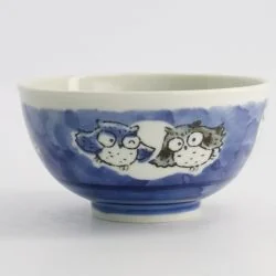 TOKYO DESIGN STUDIO Bowl Kawaii Owl Blue 600ml