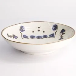 TOKYO DESIGN STUDIO Plate Kawaii Cat Neko Blue...